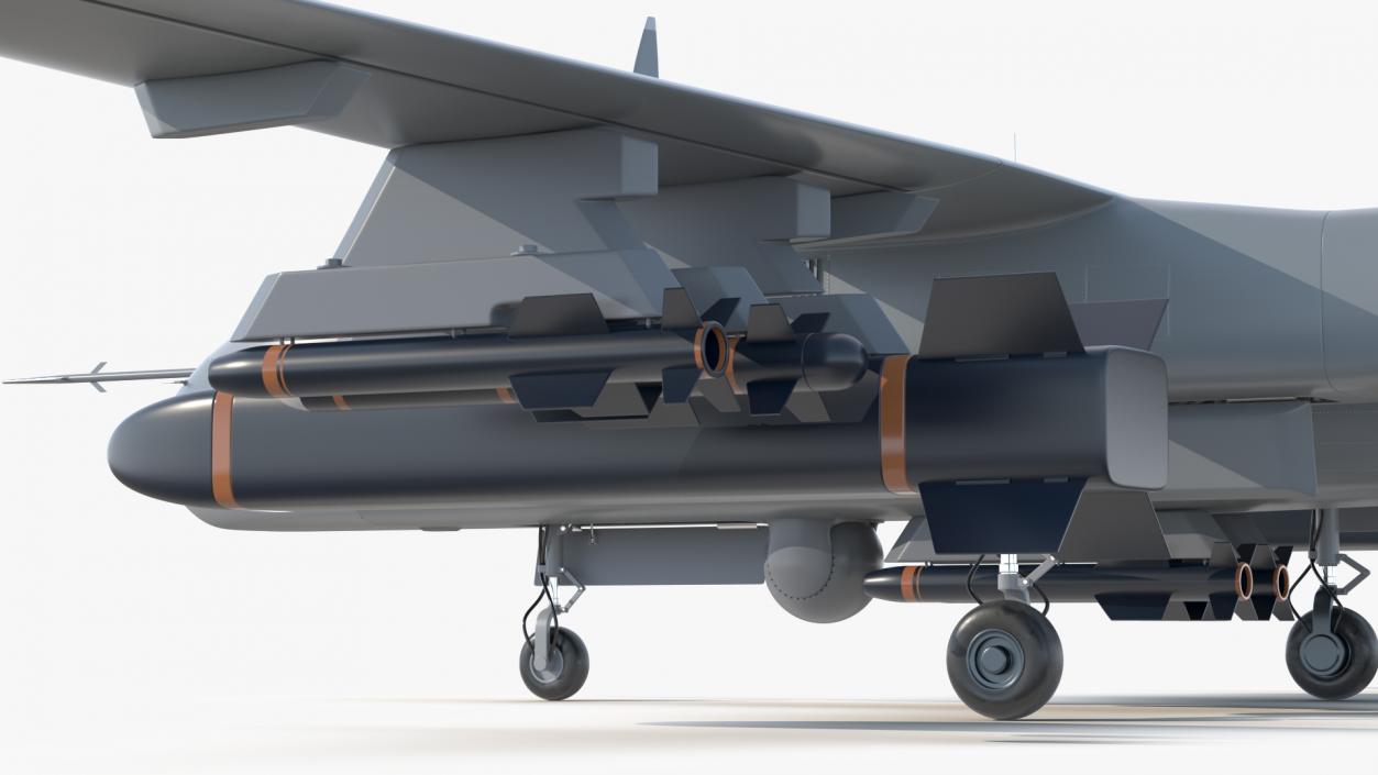 3D model Twin-Boom Unmanned Combat Aerial Vehicle