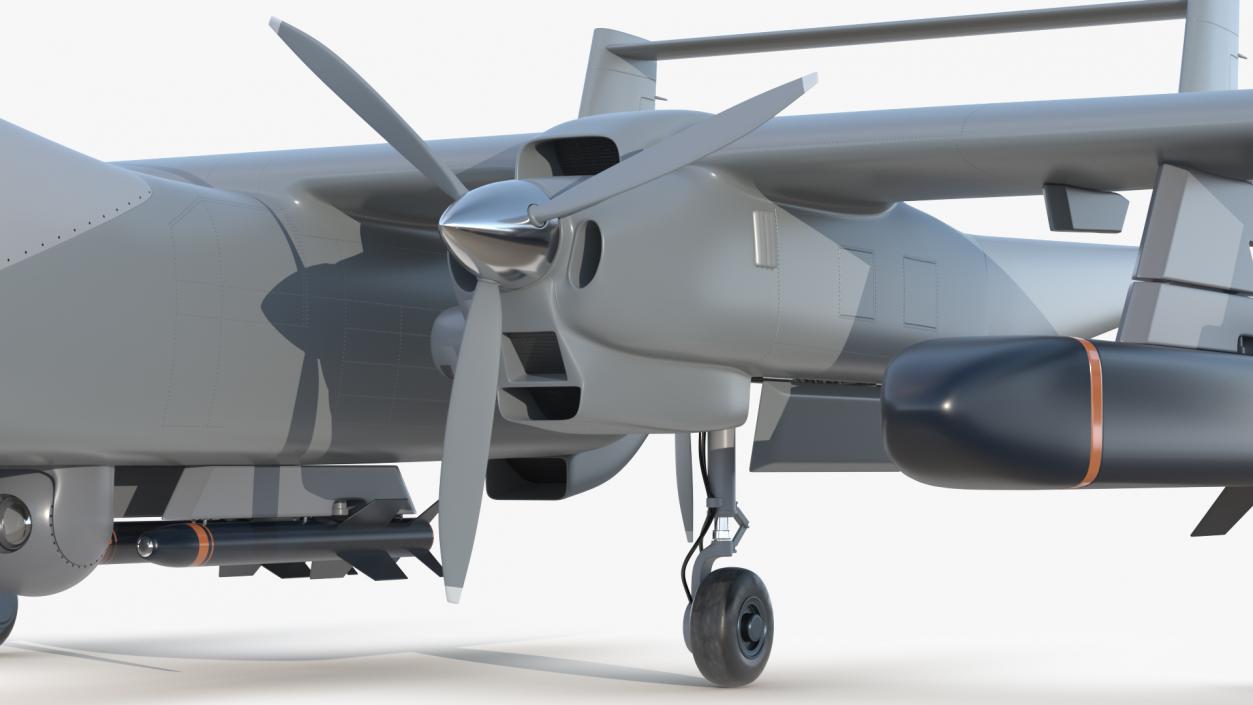 3D model Twin-Boom Unmanned Combat Aerial Vehicle