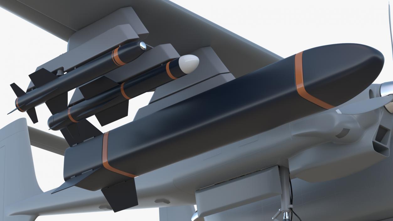 3D model Twin-Boom Unmanned Combat Aerial Vehicle