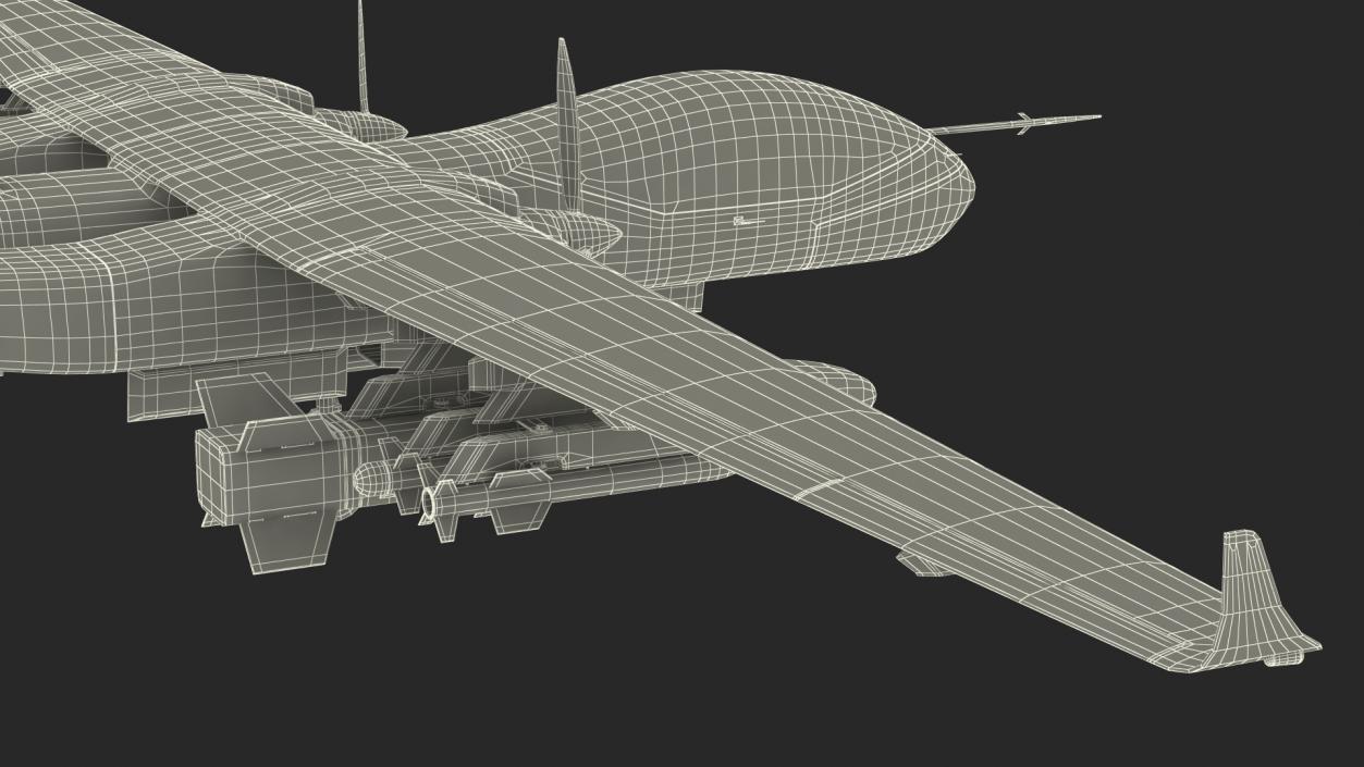 3D model Twin-Boom Unmanned Combat Aerial Vehicle