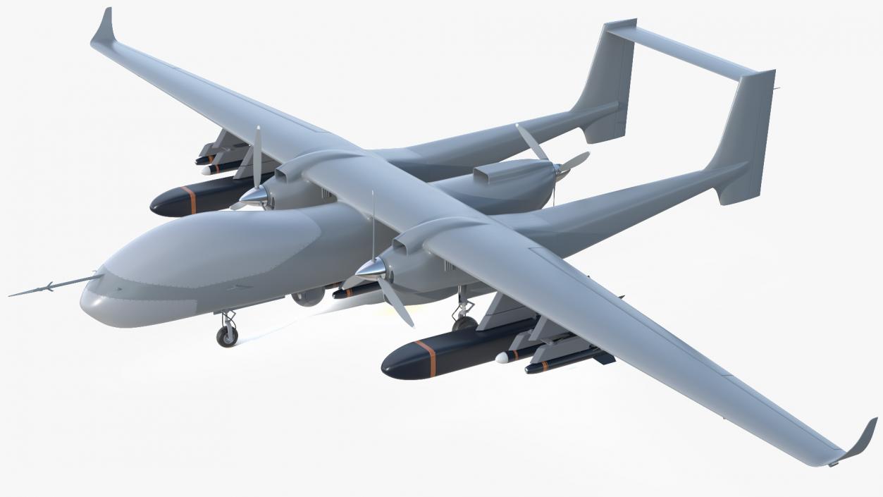 3D model Twin-Boom Unmanned Combat Aerial Vehicle