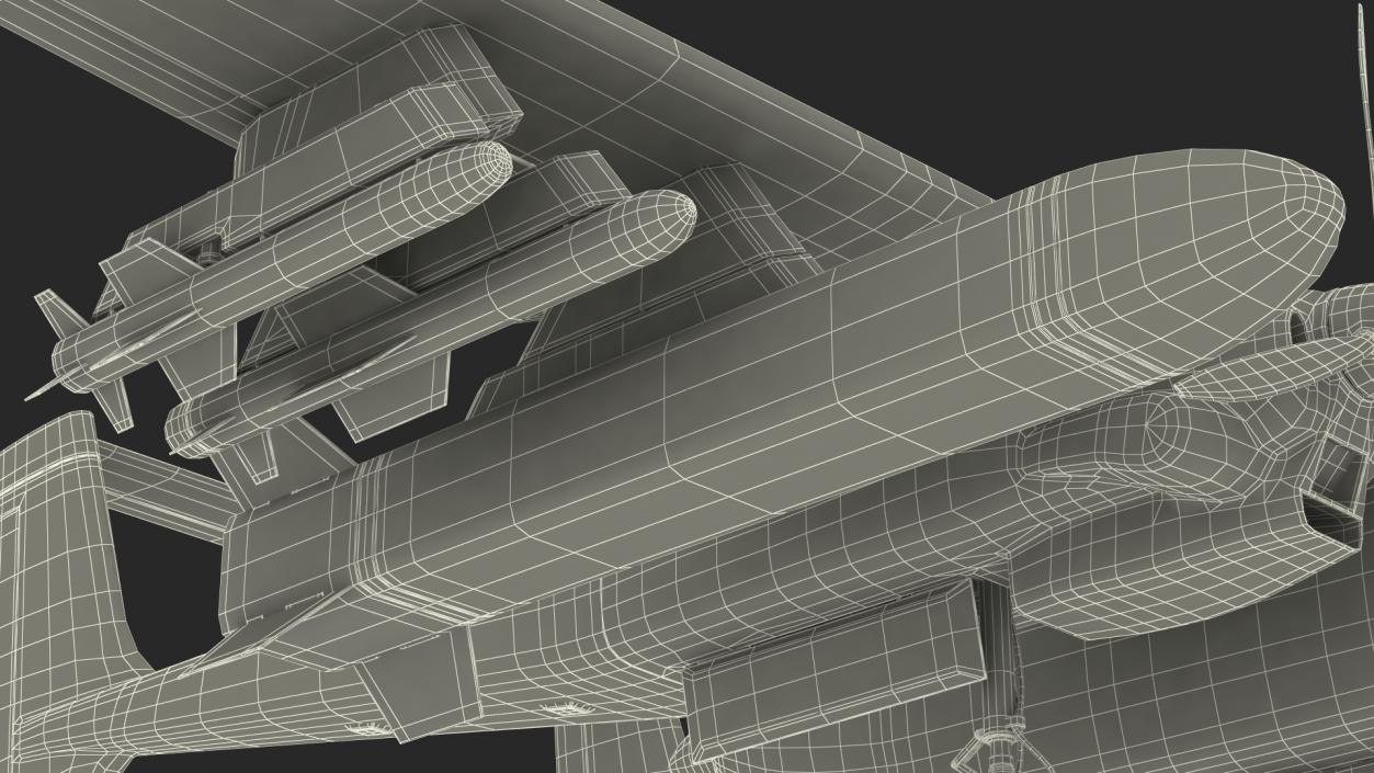 3D model Twin-Boom Unmanned Combat Aerial Vehicle