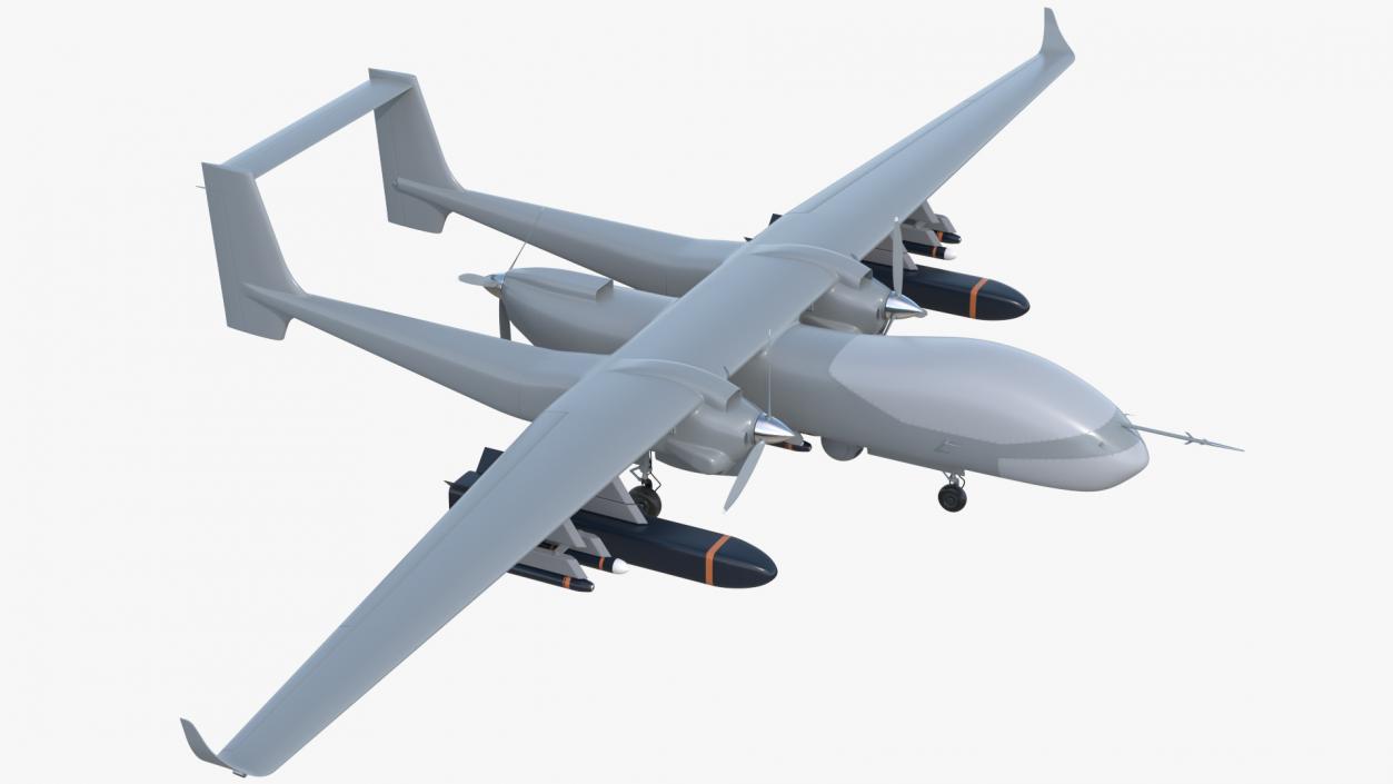 3D model Twin-Boom Unmanned Combat Aerial Vehicle