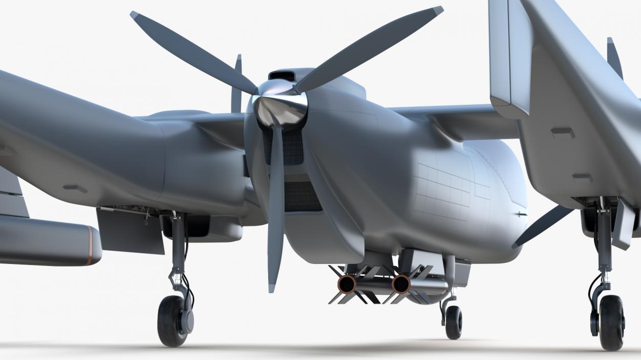 3D model Twin-Boom Unmanned Combat Aerial Vehicle