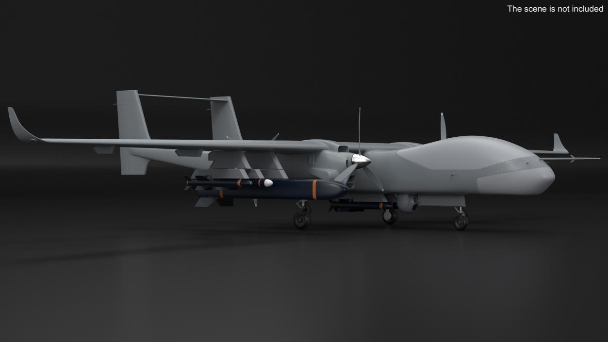 3D model Twin-Boom Unmanned Combat Aerial Vehicle