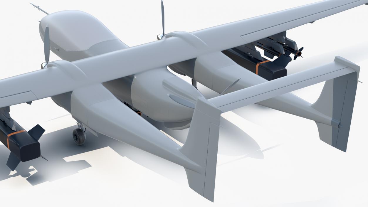 3D model Twin-Boom Unmanned Combat Aerial Vehicle