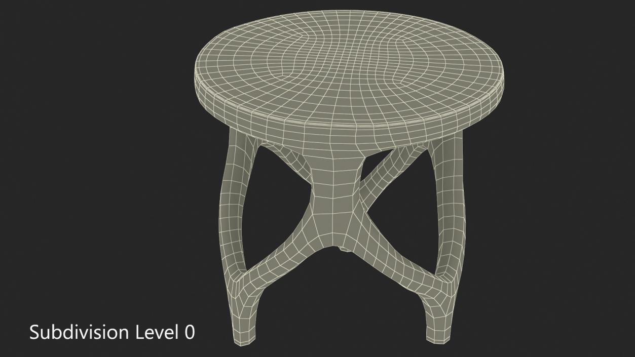 Three Legs Modern Table Light Wood 3D model