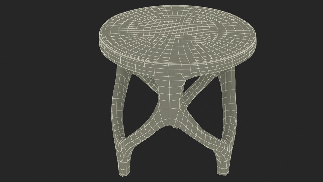 Three Legs Modern Table Light Wood 3D model