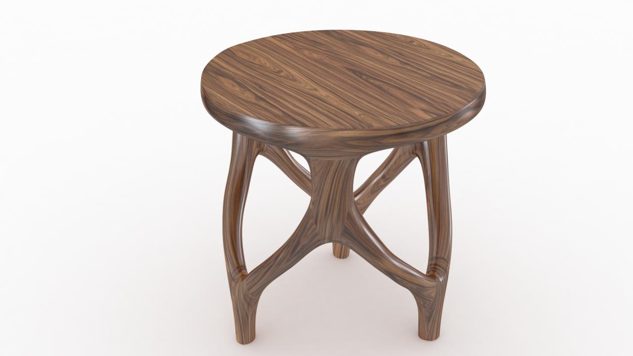 Three Legs Modern Table Light Wood 3D model