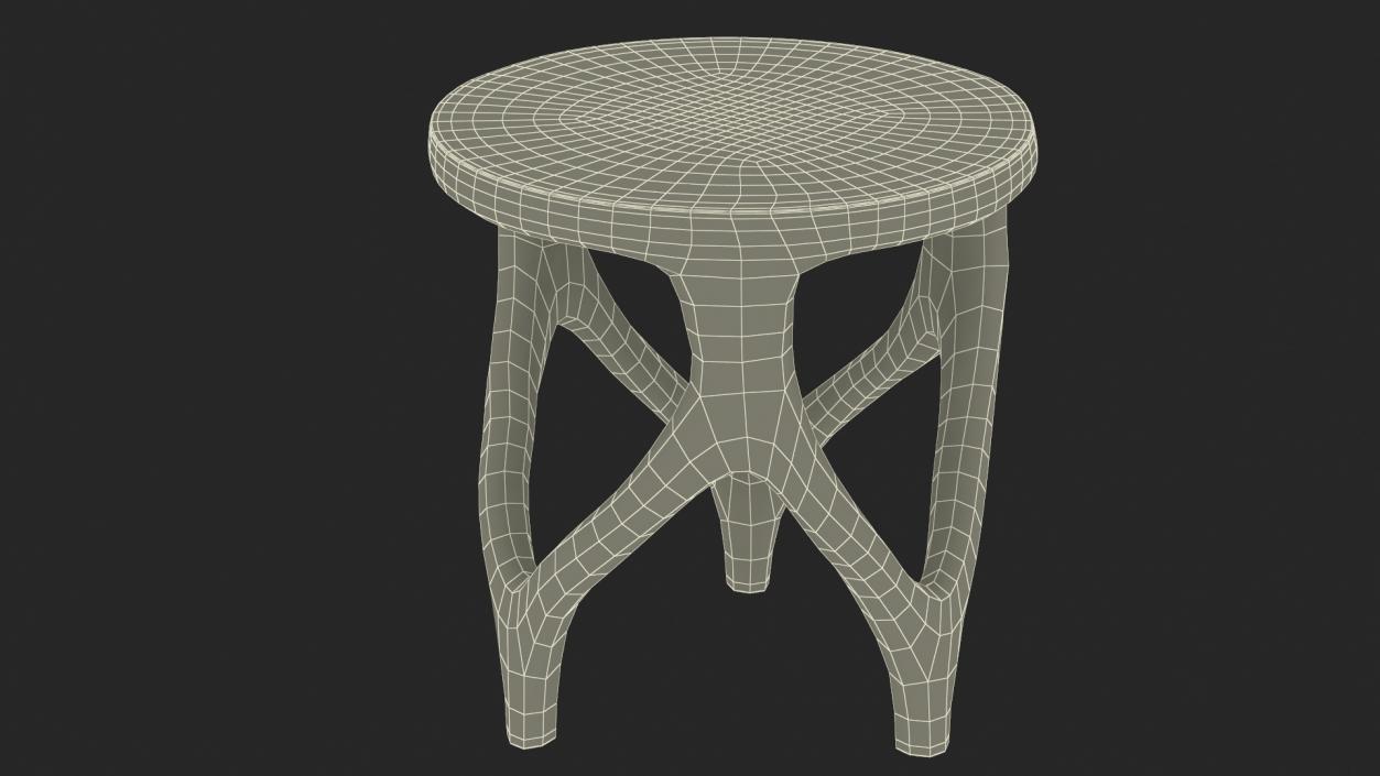 Three Legs Modern Table Light Wood 3D model