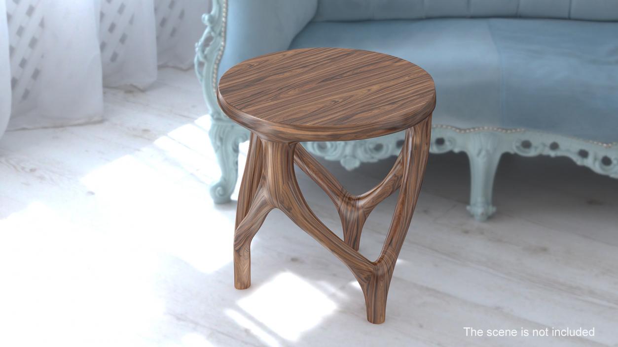 Three Legs Modern Table Light Wood 3D model