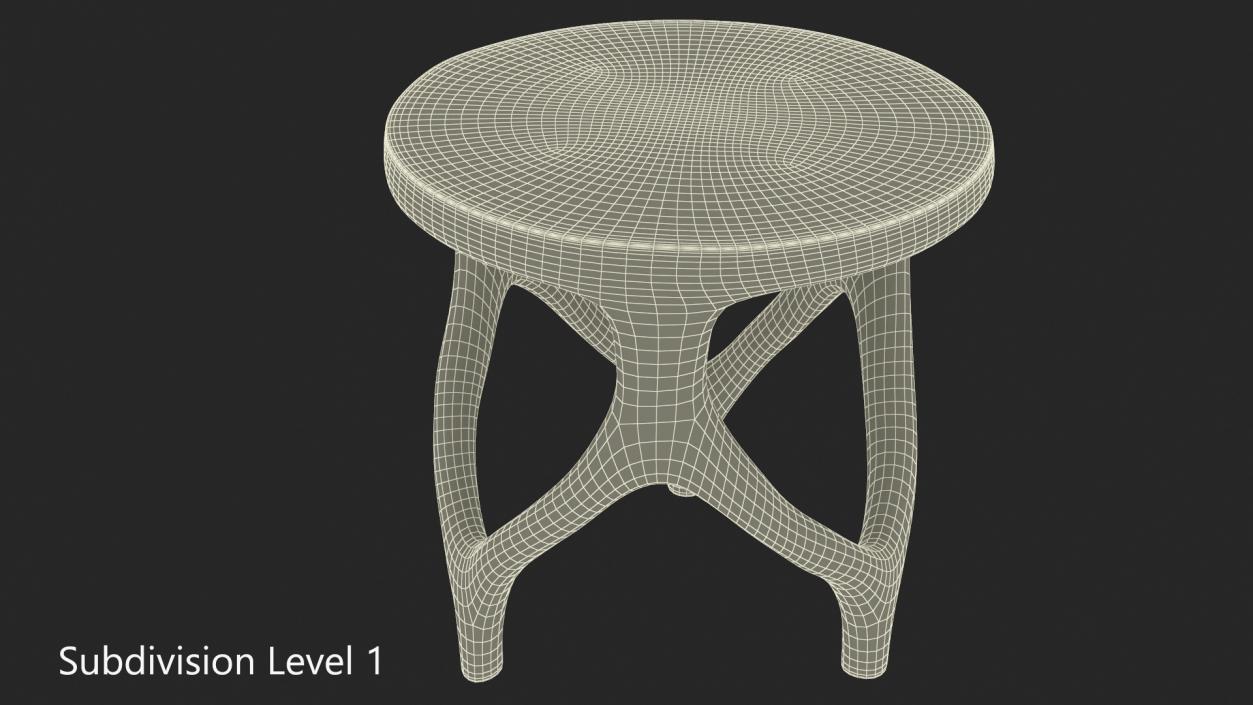 Three Legs Modern Table Light Wood 3D model