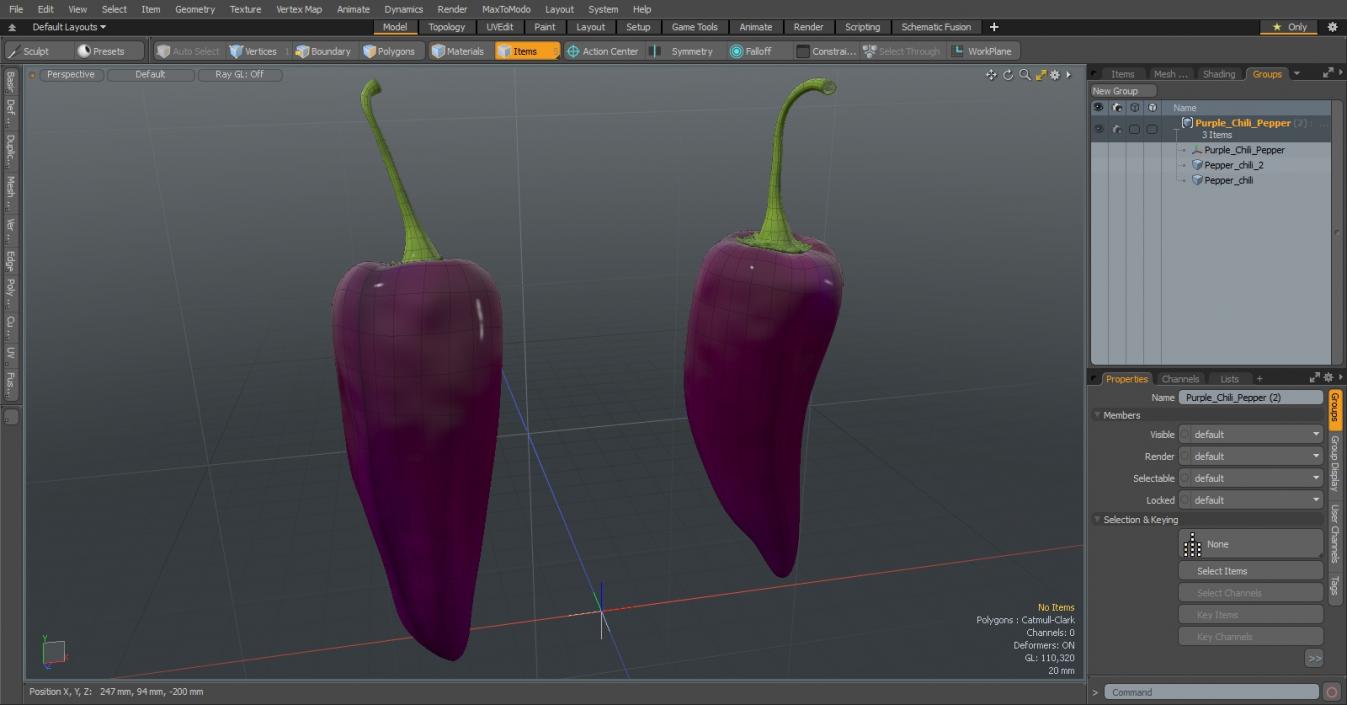 Purple Chili Pepper 3D model