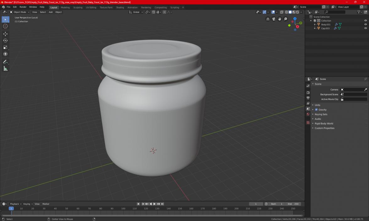 3D model Empty Fruit Baby Food Jar 113g