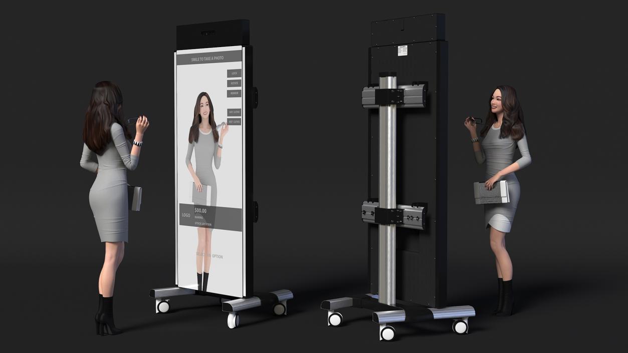 Woman with Virtual Dressing Mirror 3D model