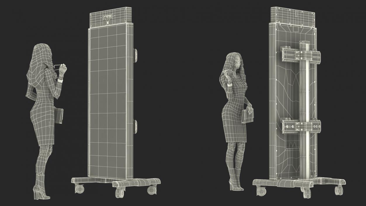 Woman with Virtual Dressing Mirror 3D model