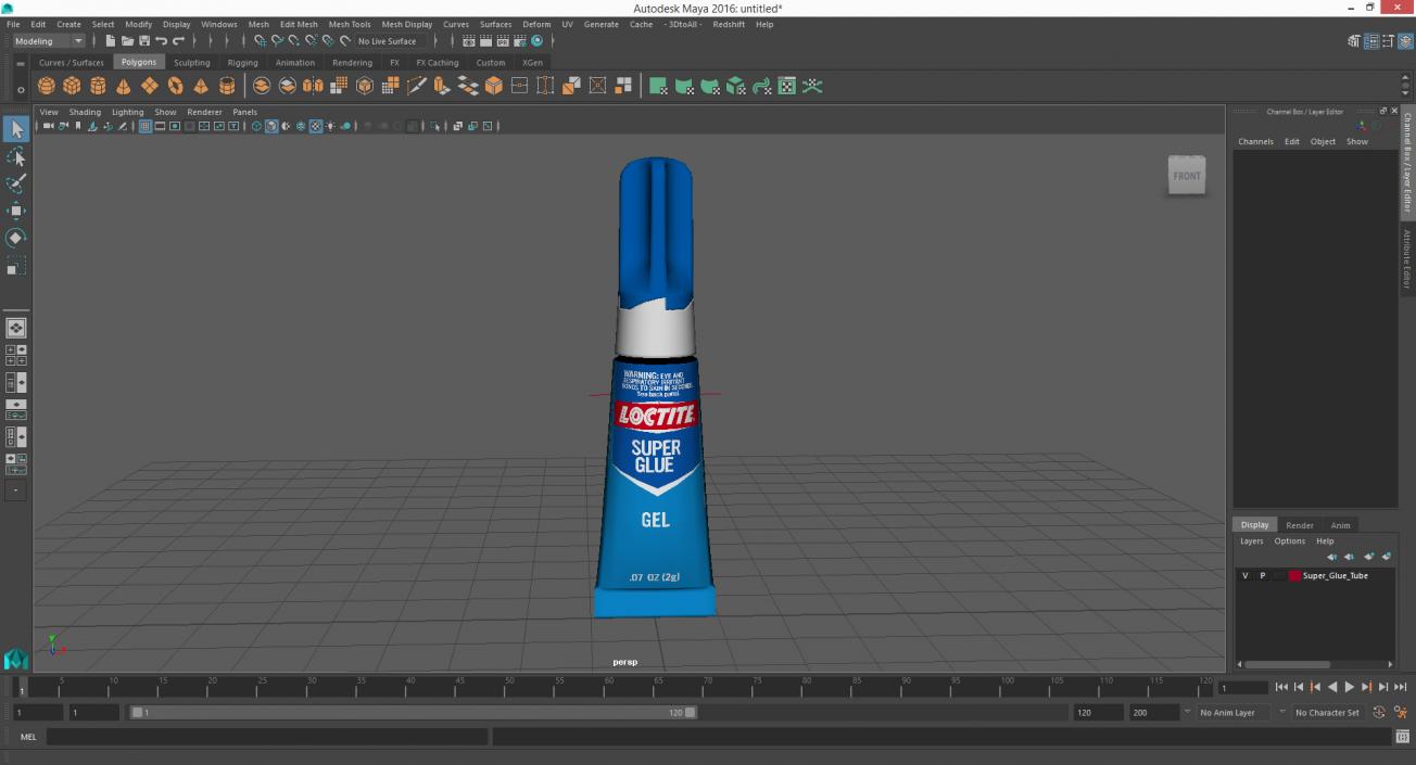 3D model Super Glue Tube