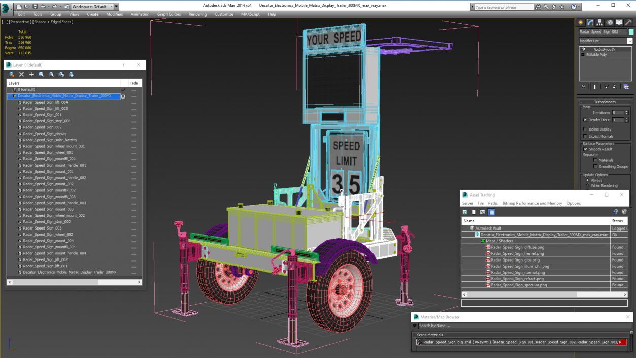 3D model Decatur Electronics Mobile Matrix Display Trailer 300MX