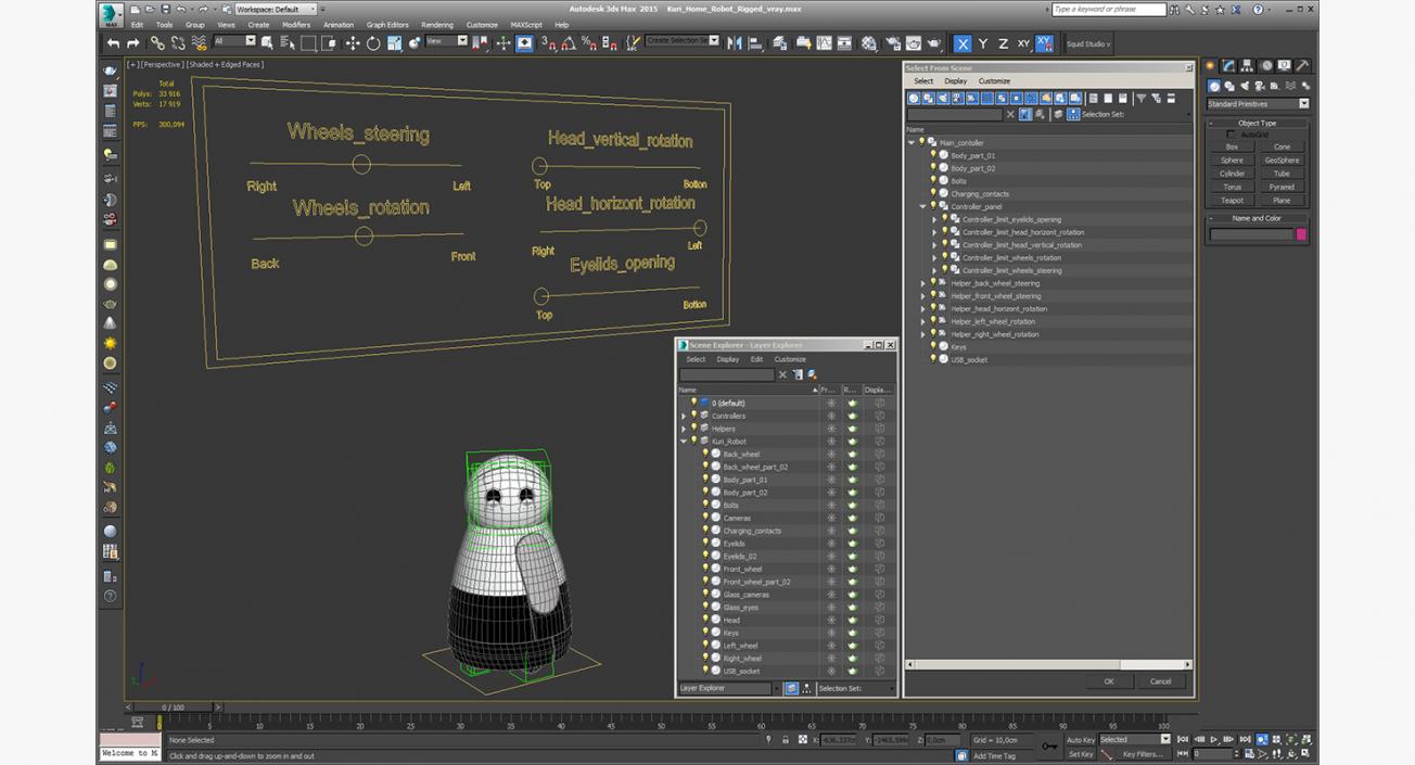 Kuri Home Robot Rigged 3D