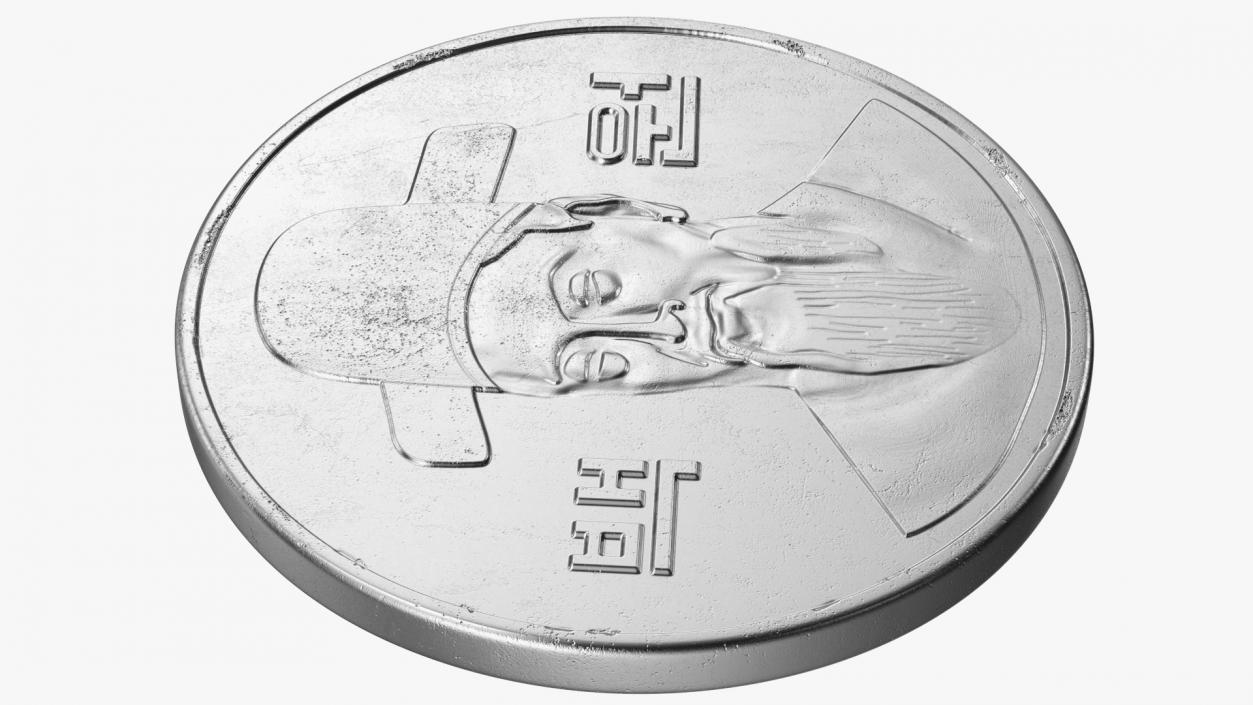 South Korea 100 Won 2007 Coin 3D model