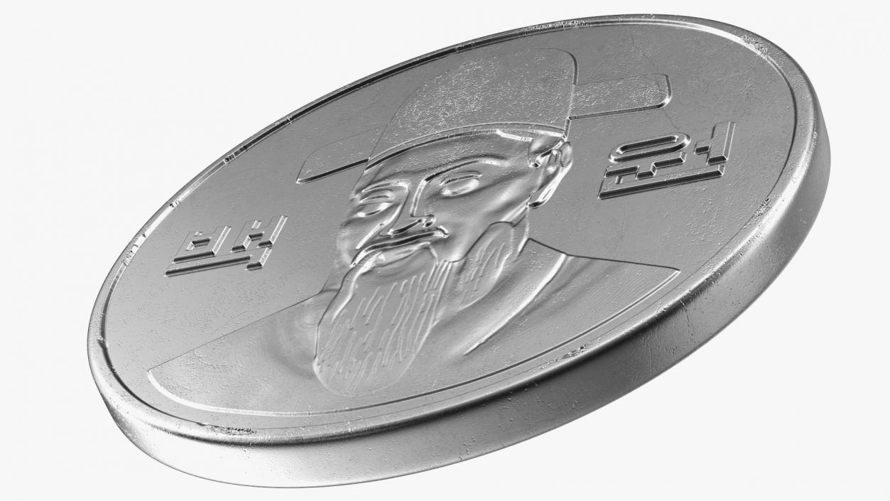 South Korea 100 Won 2007 Coin 3D model