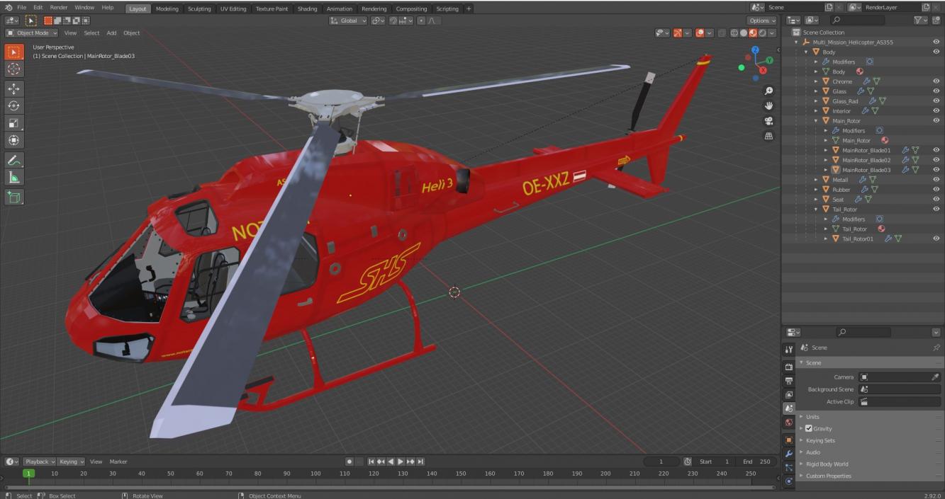 3D model Multi Mission Helicopter AS355