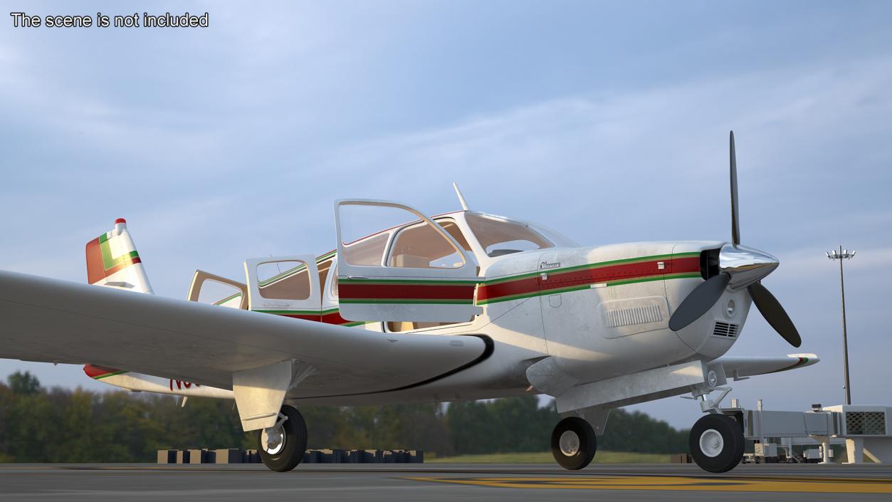 3D Single Engine Propeller Aircraft Beechcraft Bonanza G 36