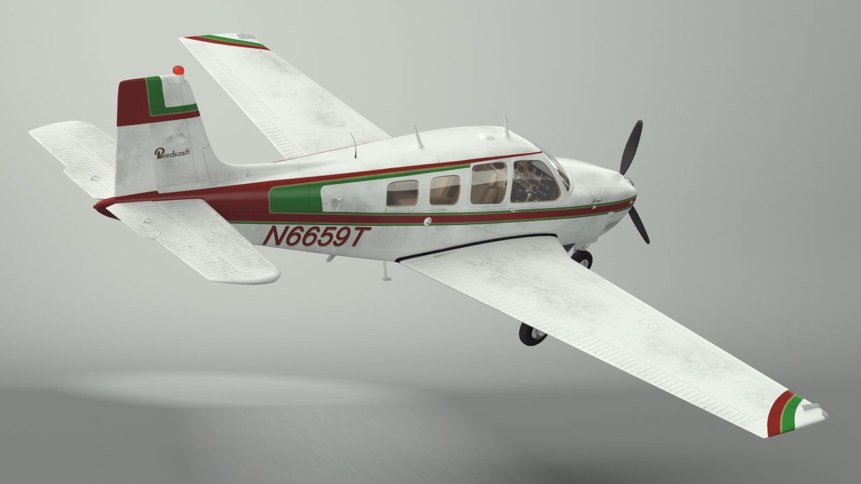 3D Single Engine Propeller Aircraft Beechcraft Bonanza G 36