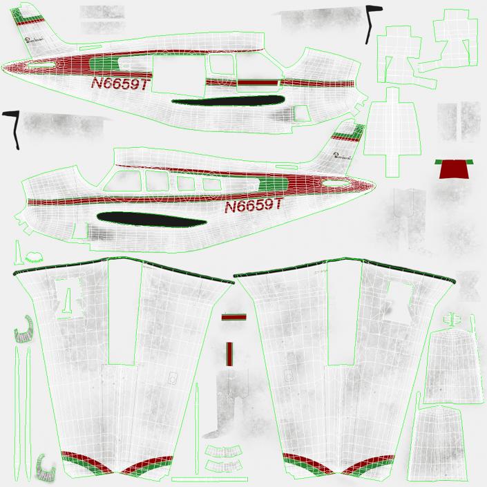 3D Single Engine Propeller Aircraft Beechcraft Bonanza G 36