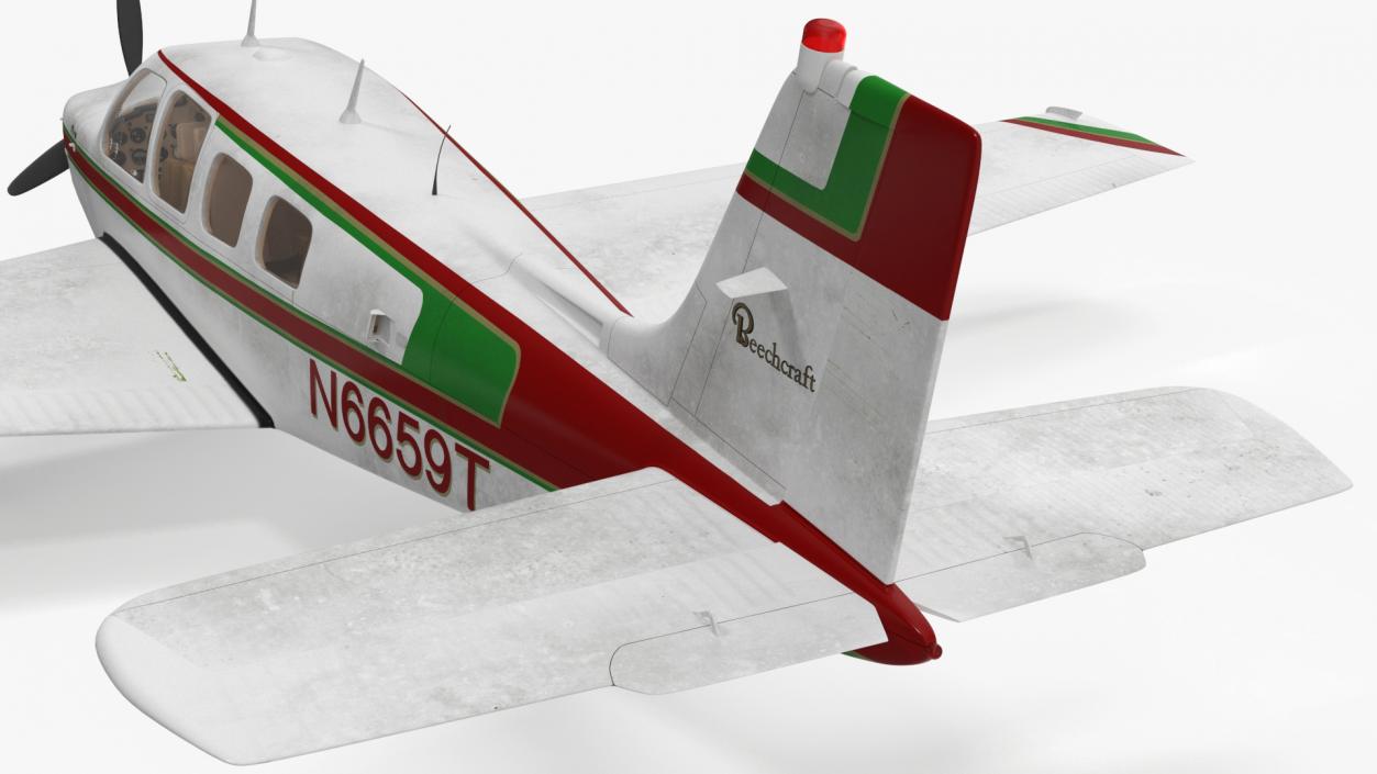 3D Single Engine Propeller Aircraft Beechcraft Bonanza G 36