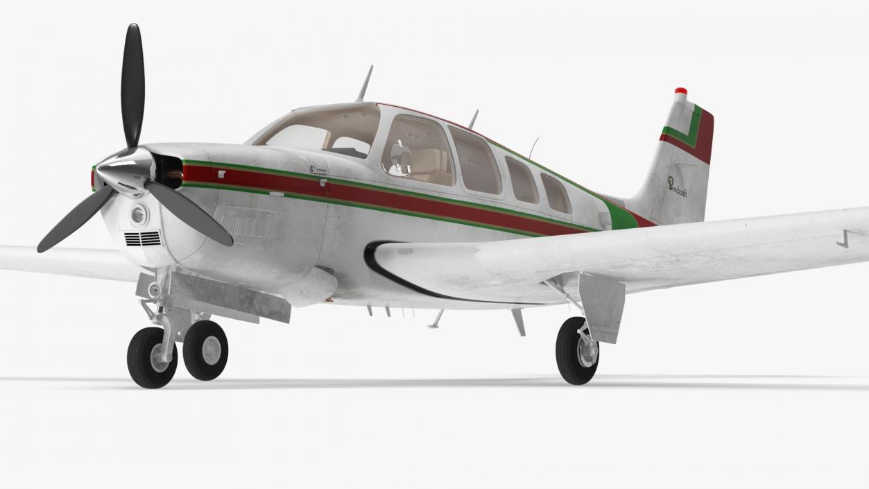 3D Single Engine Propeller Aircraft Beechcraft Bonanza G 36