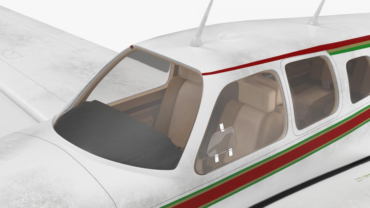 3D Single Engine Propeller Aircraft Beechcraft Bonanza G 36