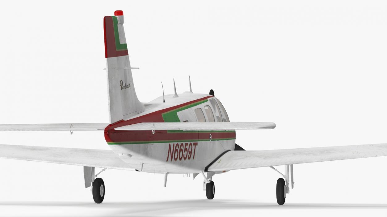 3D Single Engine Propeller Aircraft Beechcraft Bonanza G 36