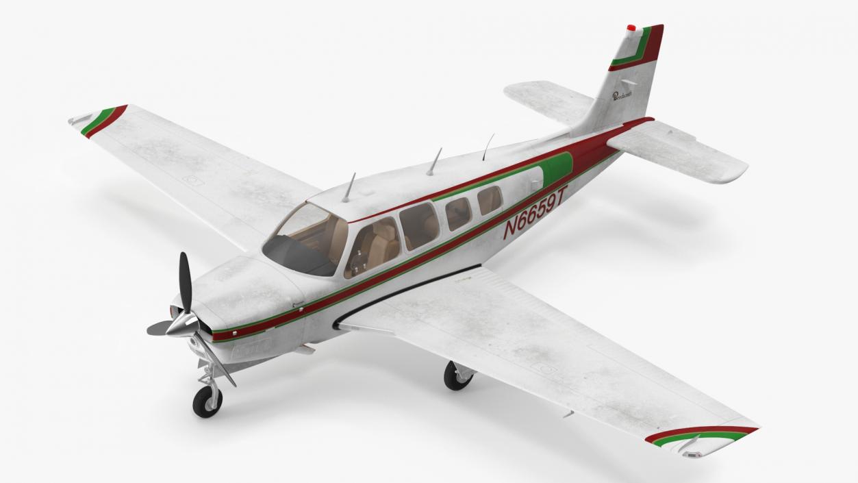 3D Single Engine Propeller Aircraft Beechcraft Bonanza G 36