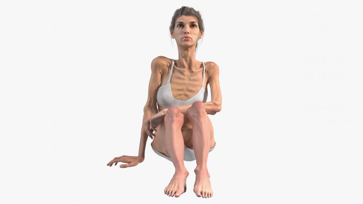 3D model Woman Anorexic Rigged for Maya