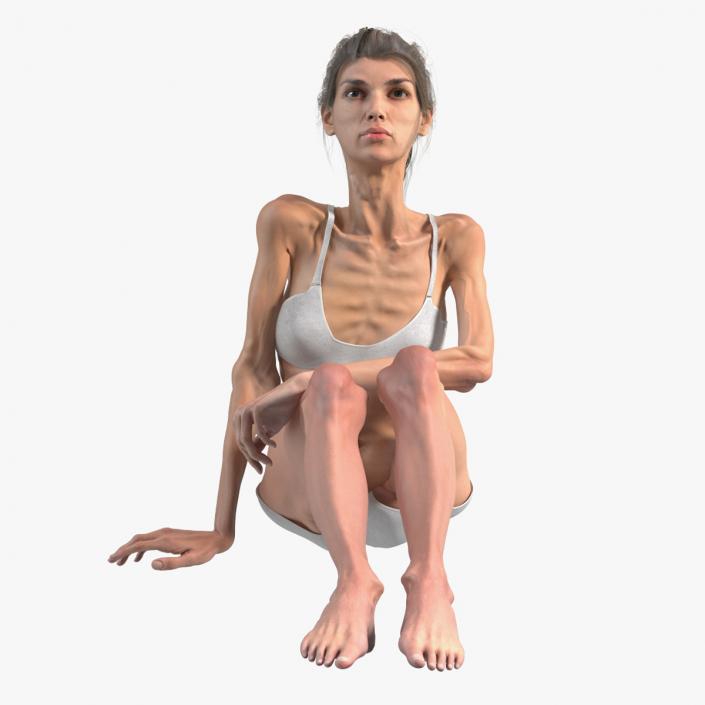 3D model Woman Anorexic Rigged for Maya