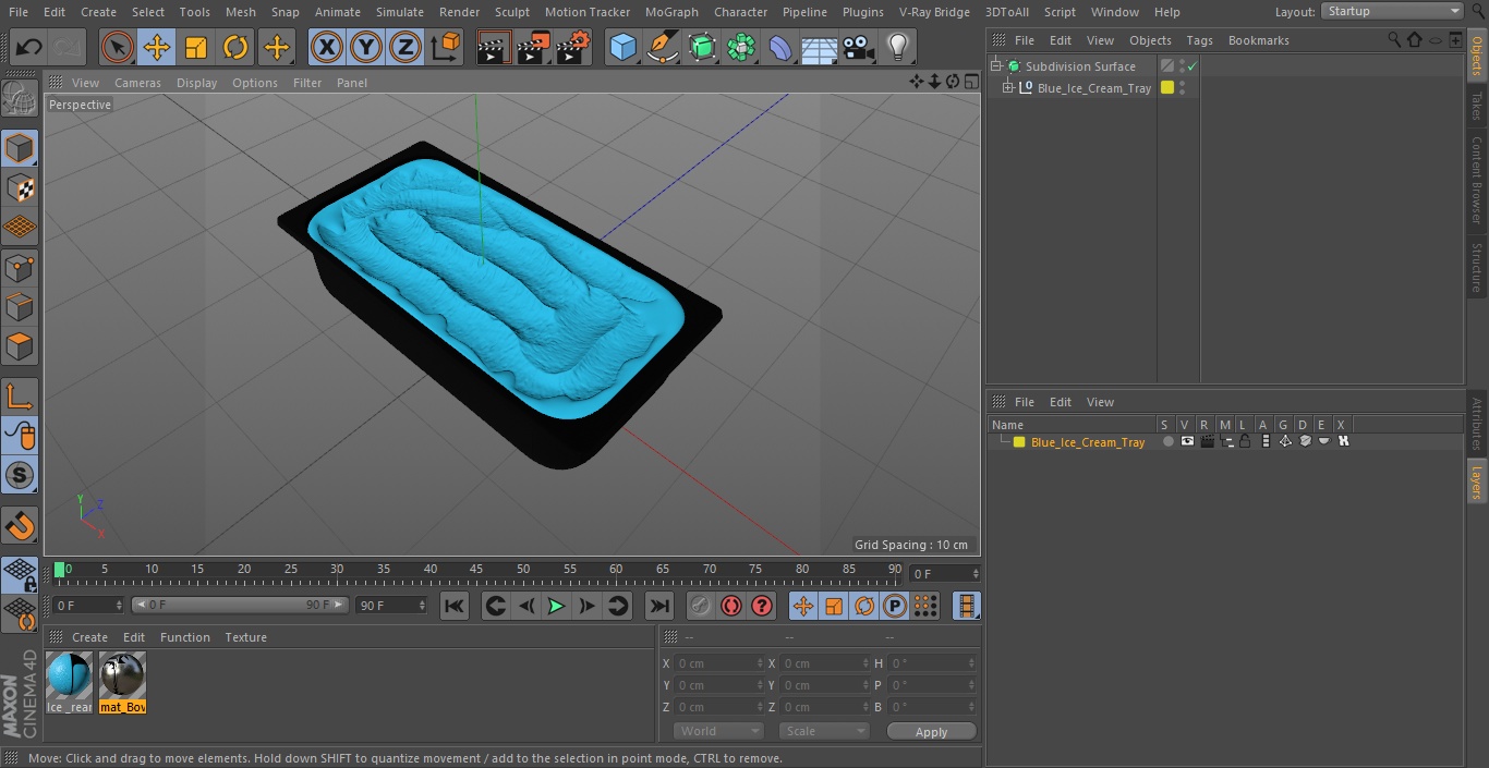 Blue Ice Cream Tray 3D model