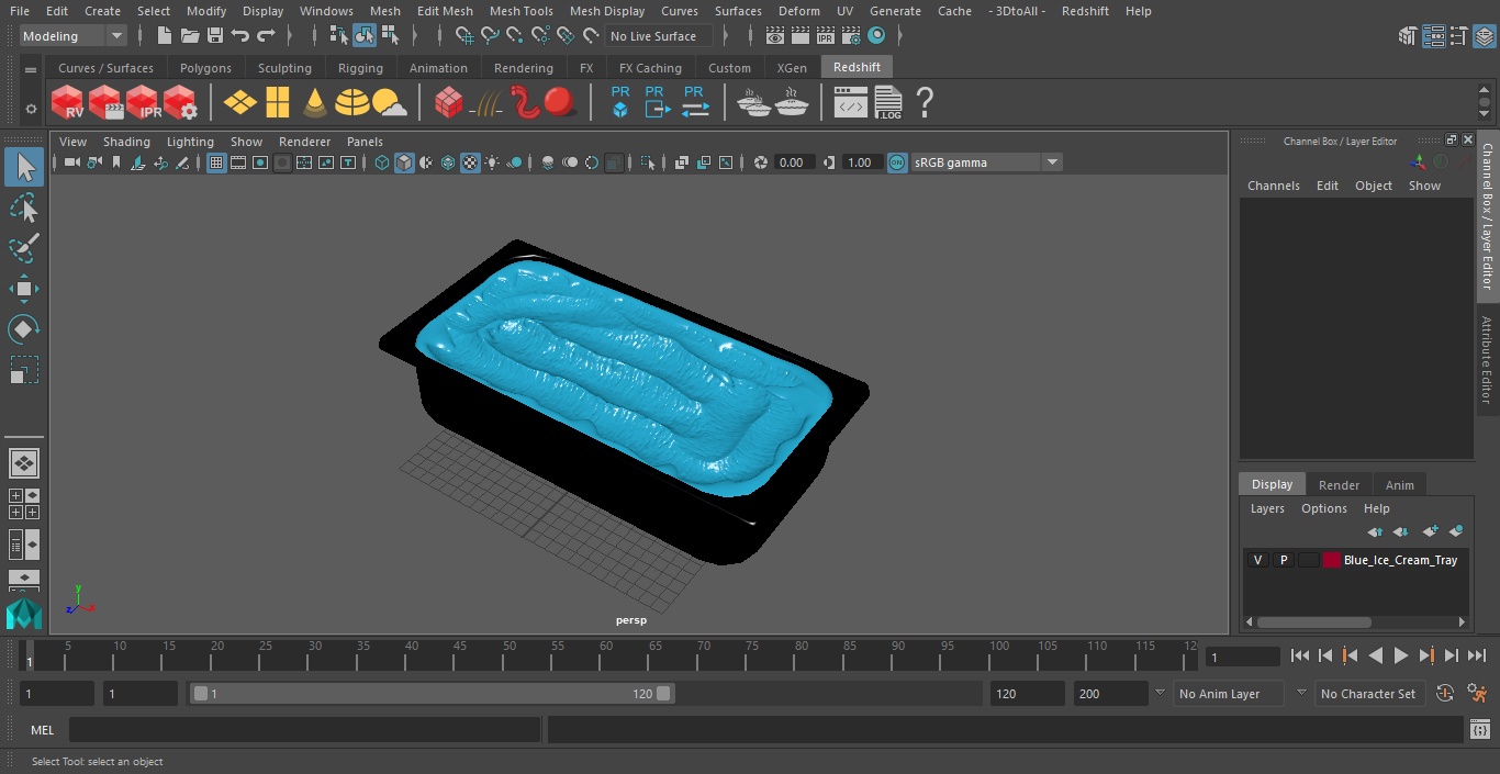 Blue Ice Cream Tray 3D model