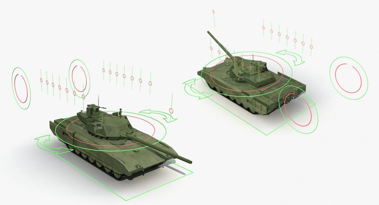 3D Rigged Russian Tanks Collection