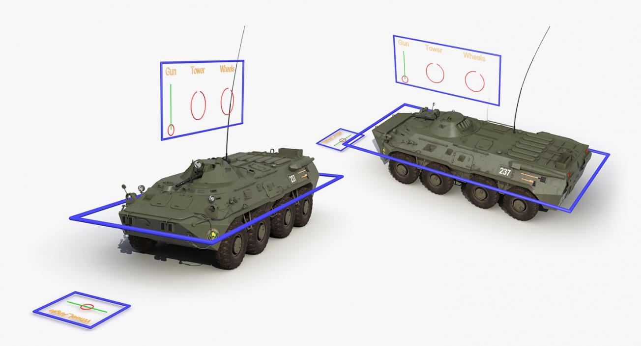 3D Rigged Russian Tanks Collection