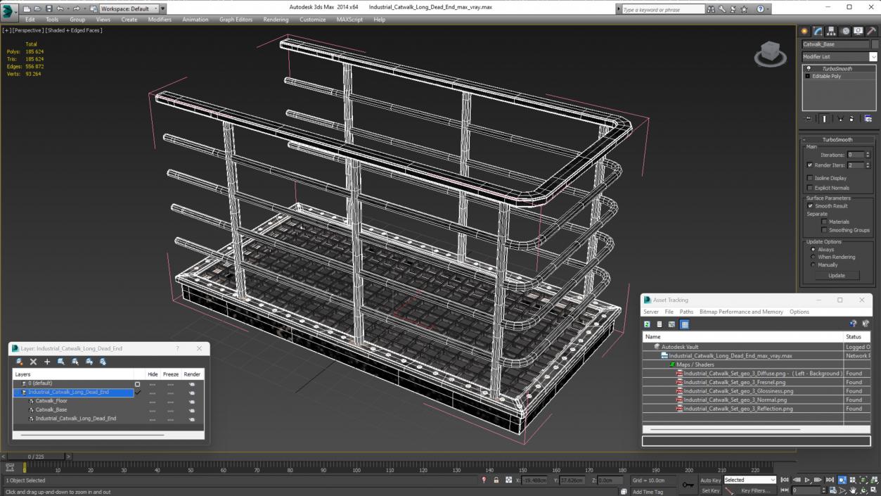 Industrial Catwalk Long Dead End 3D