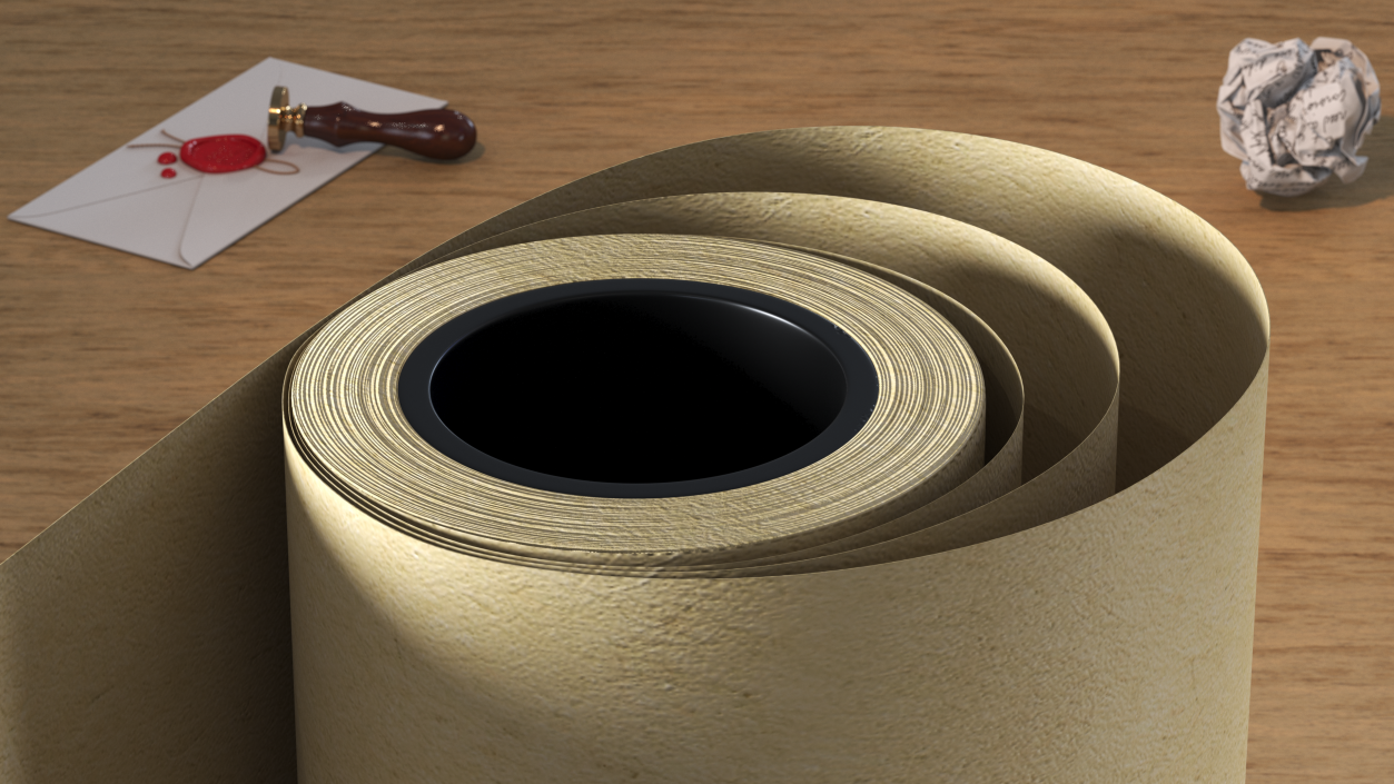 3D model Wrapping Paper in a Roll Kraft