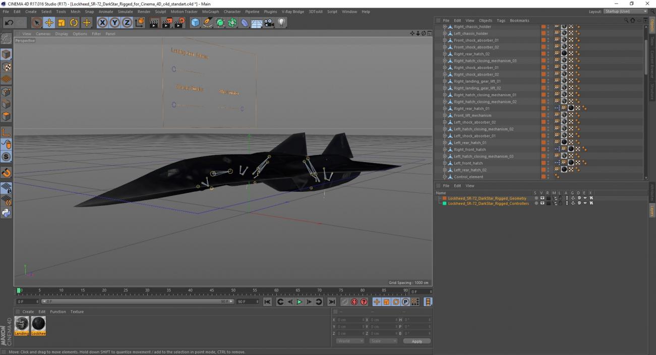 Lockheed SR-72 DarkStar Rigged for Cinema 4D 3D model