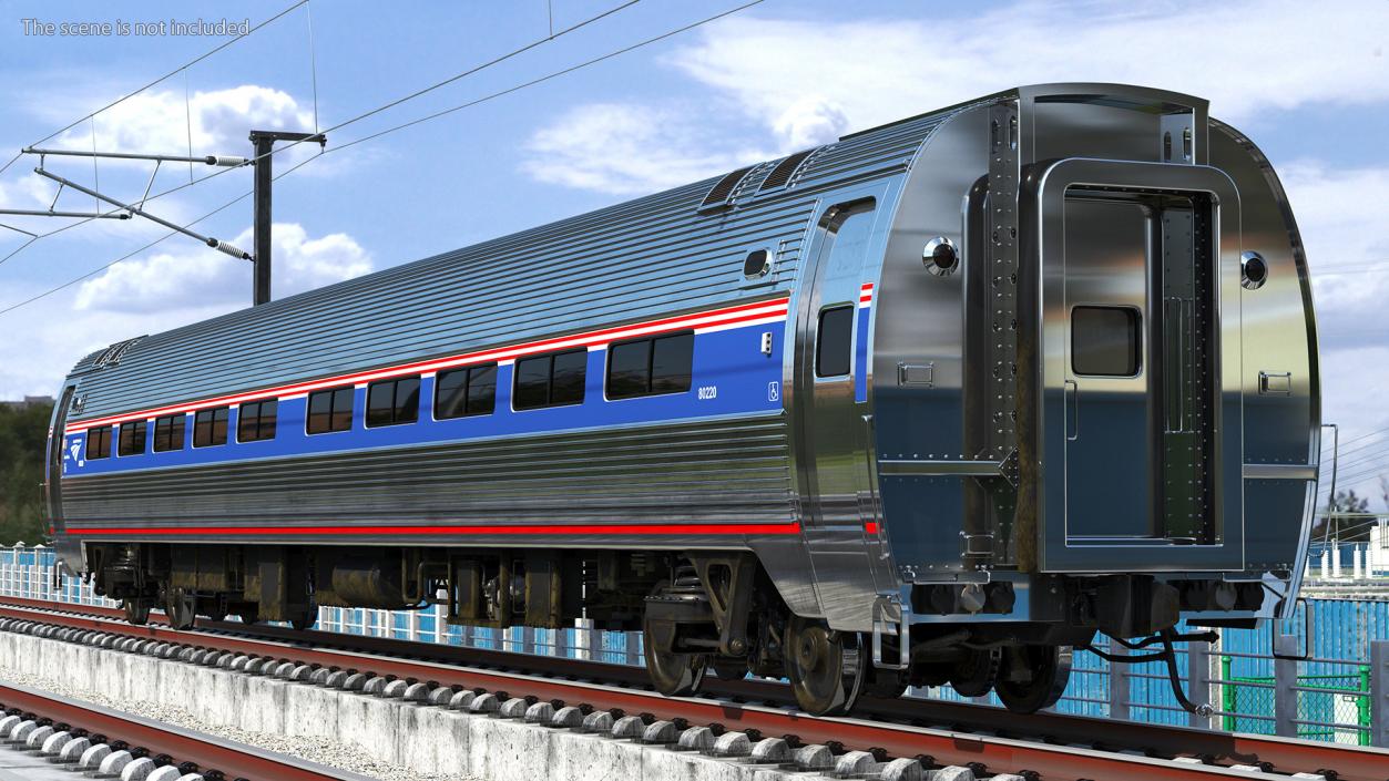 Railway Passenger Train Car Amtrak 3D model