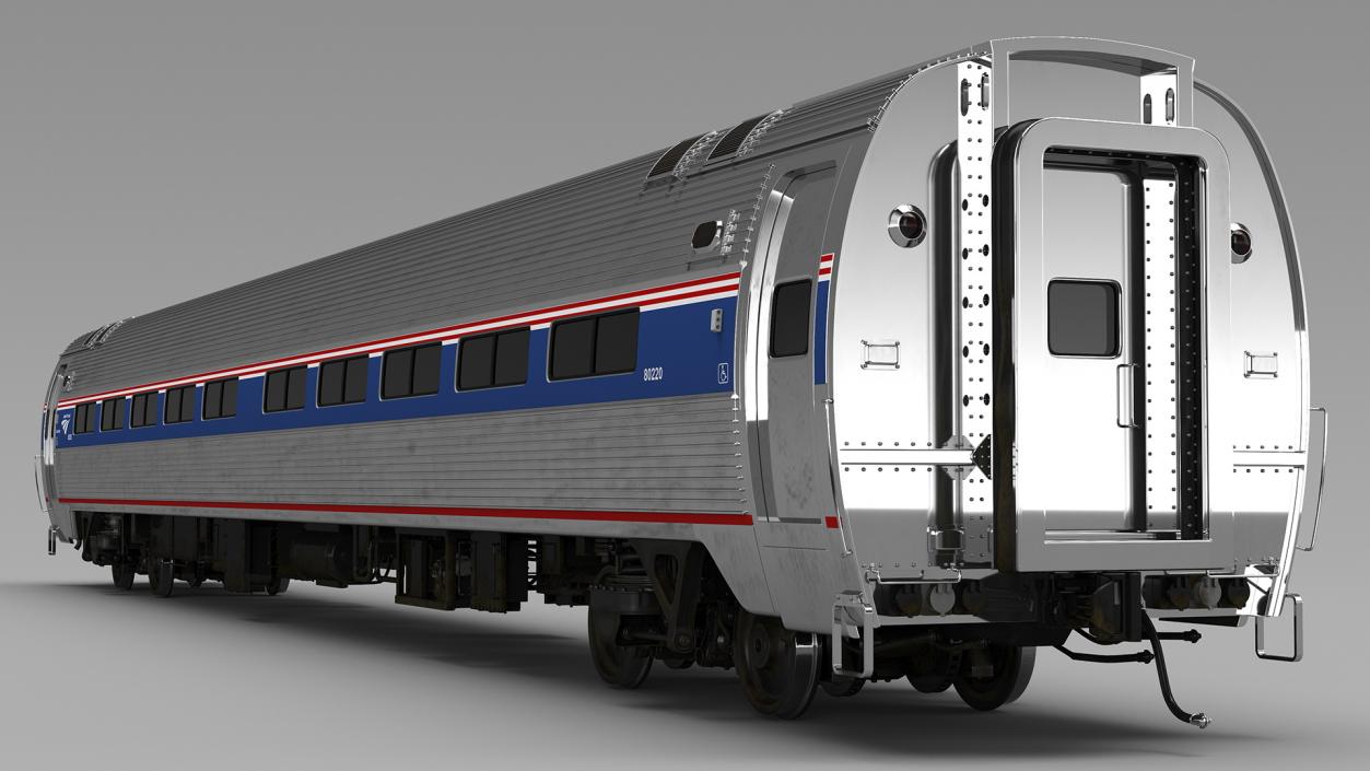 Railway Passenger Train Car Amtrak 3D model