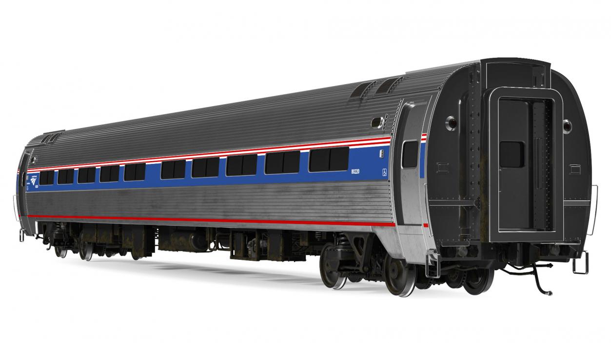 Railway Passenger Train Car Amtrak 3D model