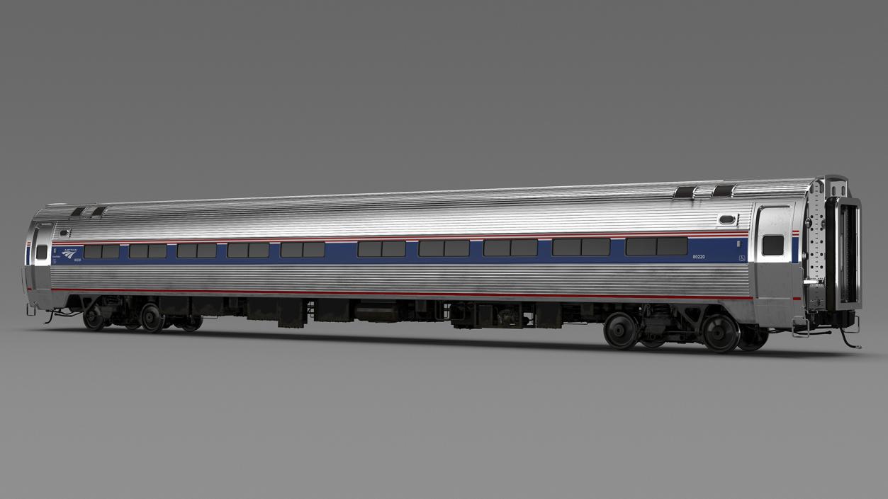 Railway Passenger Train Car Amtrak 3D model