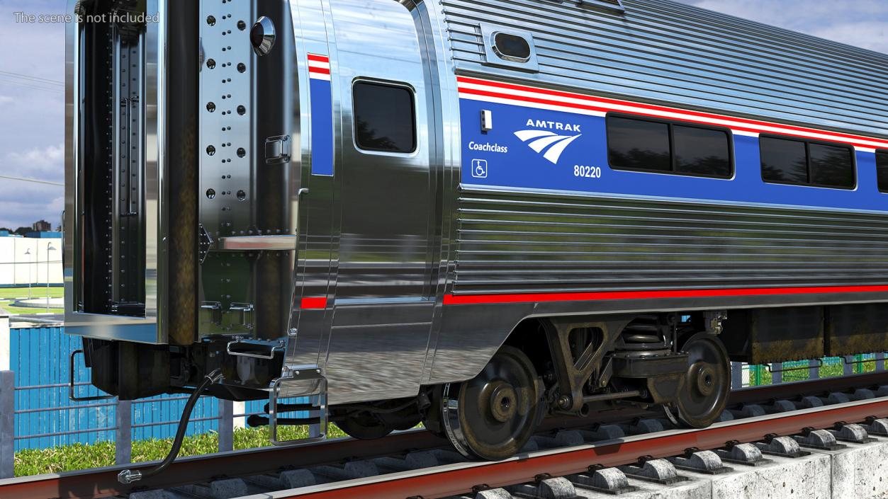 Railway Passenger Train Car Amtrak 3D model