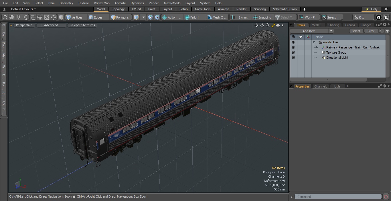 Railway Passenger Train Car Amtrak 3D model