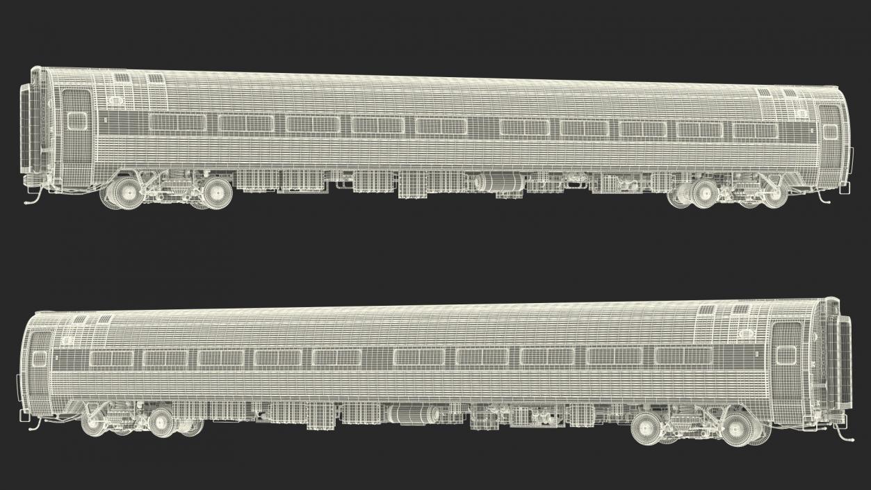 Railway Passenger Train Car Amtrak 3D model